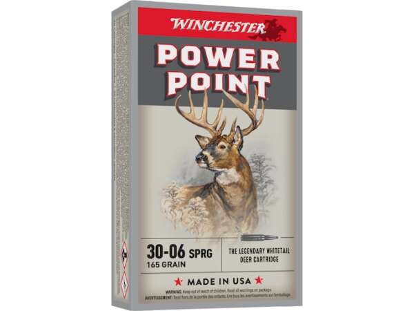 Winchester Power Point Ammunition 30-06 Springfield 165 Grain Power-Point Box of 20