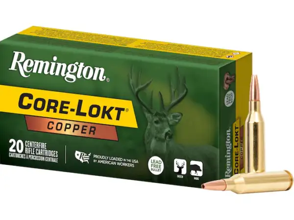 Remington Core-Lokt Copper Ammunition 300 AAC Blackout 120 Grain Solid Hollow Point Lead Free Box of 20