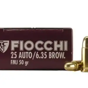 Fiocchi Shooting Dynamics Ammunition 25 ACP 50 Grain Full Metal Jacket Box of 50